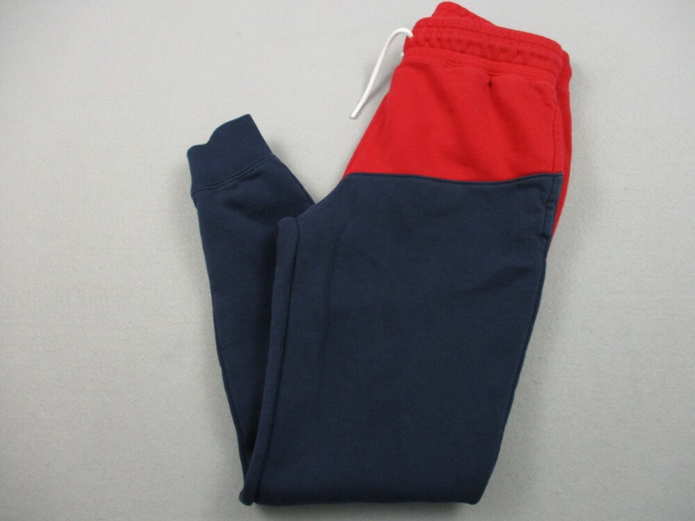 Nike Pants Men Small Blue Red Colorblock Big Swoosh Club Fleece Sweatpants S *